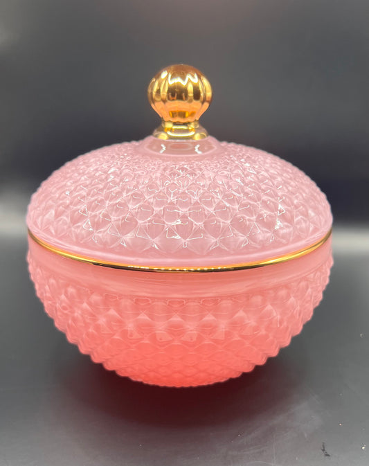 LIMITED EDITION•PINK DELIGHT•SOY WAX CANDLE PINK GLASS JAR 10oz