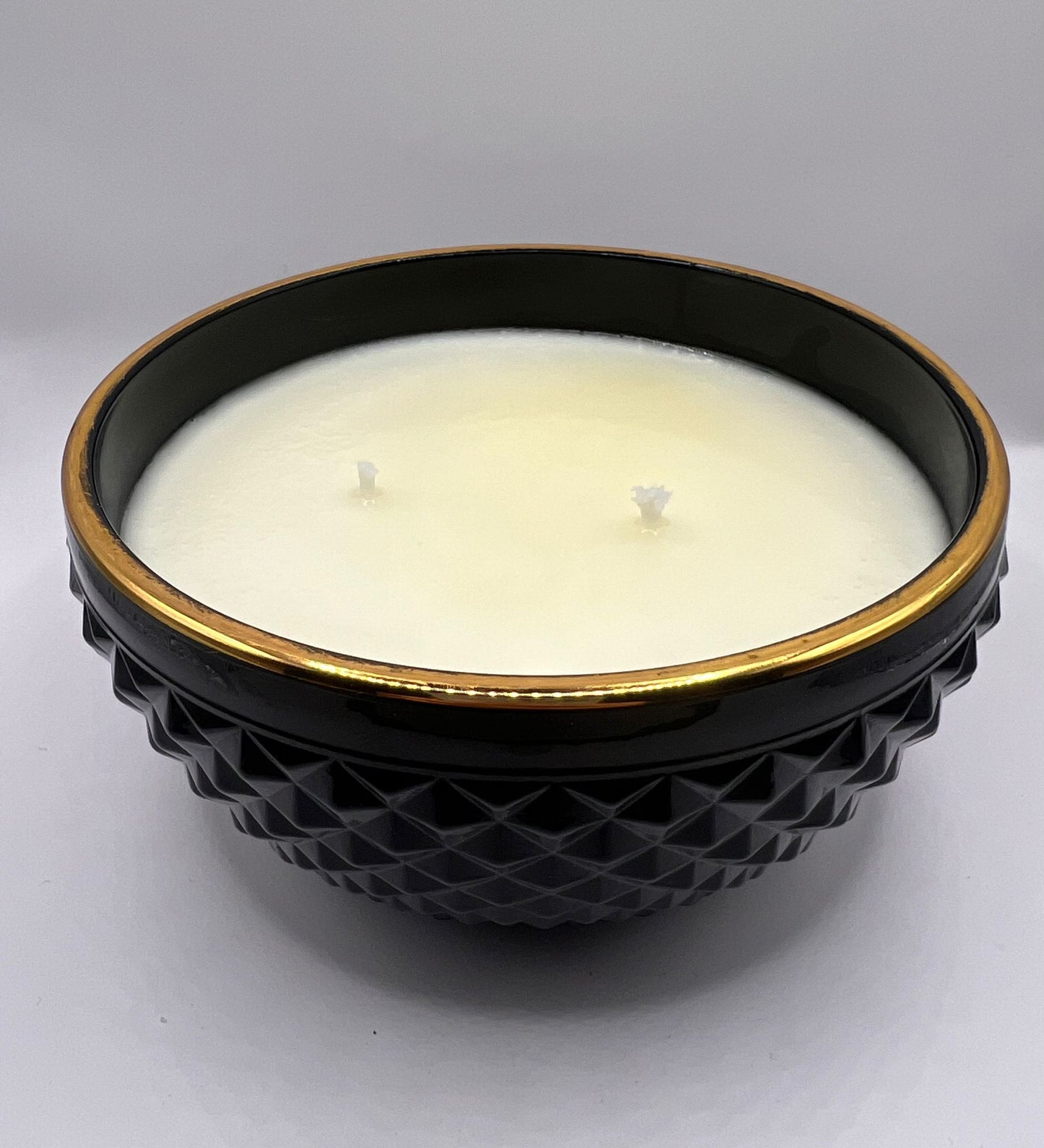 Fancy Black Glass Jar- Soy Wax Candle 10oz