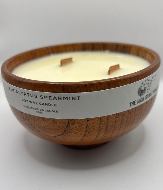 Wood Scented Candle Bowl 15oz - Soy Wax